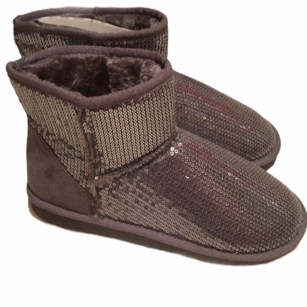 New relativity sequin boots booties 6.5 pewter